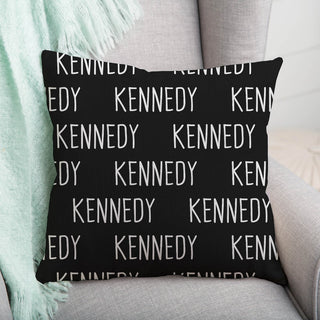 My name 14x14 throw pillow in black