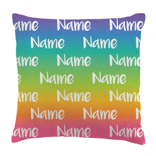 My Name Rainbow Personalized 14x14 Throw Pillow