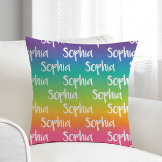 My name 17x17 throw pillow rainbow