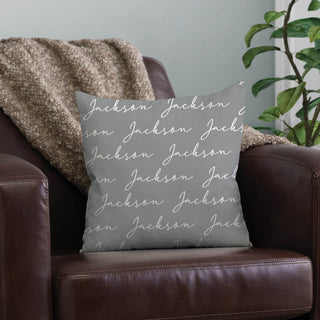 My name 14x14 throw pillow in gray