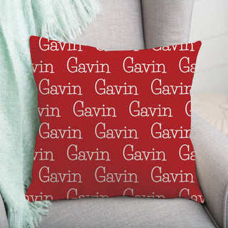 My name 14x14 throw pillow in red