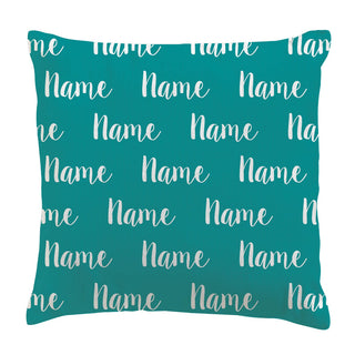 My Name Teal Personalized 17x17 Throw Pillow