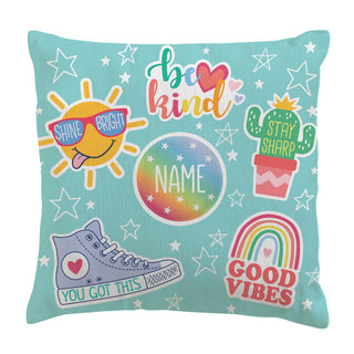 Good Vibes Personalized 14x14 Throw Pillow