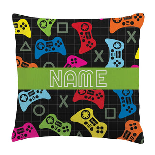 Colorful Gamer Personalized 14x14 Throw Pillow