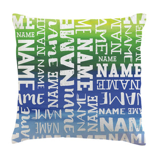 Blue Ombre Personalized 14x14 Throw Pillow