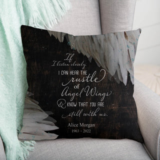 I can hear the angel wings throw pillow