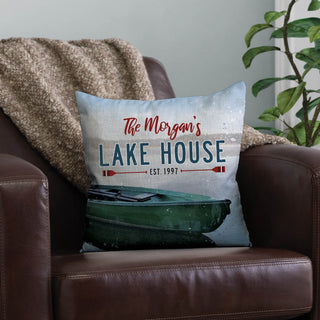 Lake house throw pillow