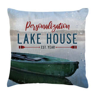 Lake House Personalized 14x14 Throw Pillow