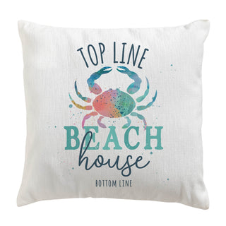 Beach House Personalized 14x14 Throw Pillow