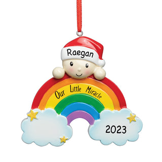 Rainbow Baby Personalized Ornament