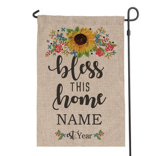 Bless this Home Personalized Burlap Garden Flag