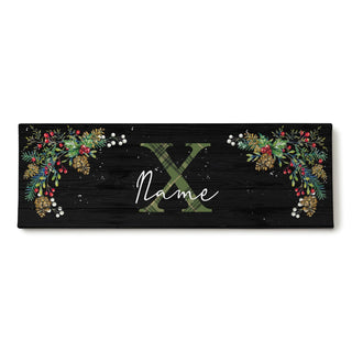 Pine Foliage Personalized 9x27 Canvas