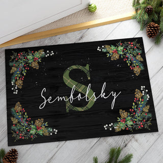 Pine Foliage Personalized Thin Doormat