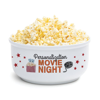 Family Movie Night Personalized Ceramic Popcorn Bowl