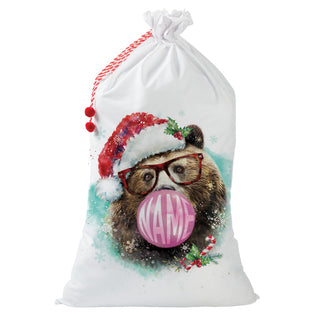 Holiday Bubble Gum Bear Personalized 30x48 Santa Sack