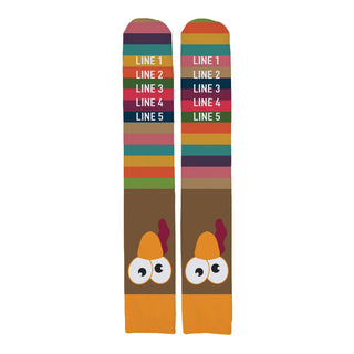 Striped Turkey Personalized Adult Tube Socks