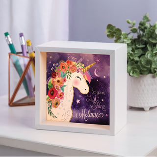 Let Your Light Shine Unicorn Personalized Light Up Shadowbox