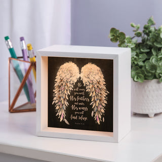 He Will Cover You with His Feathers Light Up Shadowbox