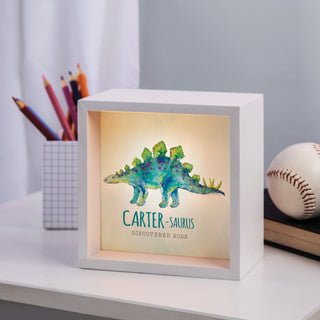 Dino blue light up shadowbox