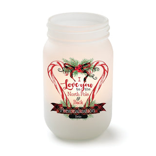 Love You to the North Pole Frosted Mason Jar Votive Holder