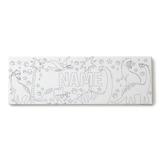 DIY Color Your Own Dinosaur Name Pattern Personalized 9x27 Canvas