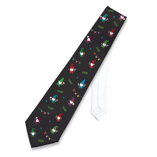 Jolly & Boozin' Gnome Pattern Personalized Neck Tie