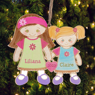 DIY Color Your Own Big Sister & Little Sister Wood Ornament