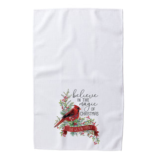 Believe In The Magic of Christmas Personalized Waffle Tea Towel