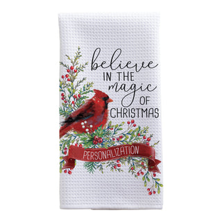 Believe In The Magic of Christmas Personalized Waffle Tea Towel