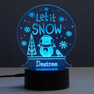 Let It Snow Personalized Acrylic LED Night Light