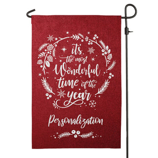 Most Wonderful Time of the Year Personalized Garden Flag