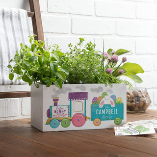 Bunny train storage box with name 