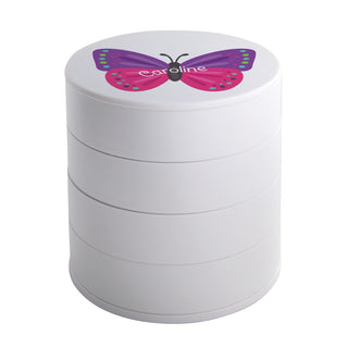 Butterfly and Name Personalized White Accessory Organizer