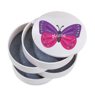 Butterfly and Name Personalized White Accessory Organizer