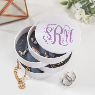 Script Monogram Personalized White Accessory Organizer