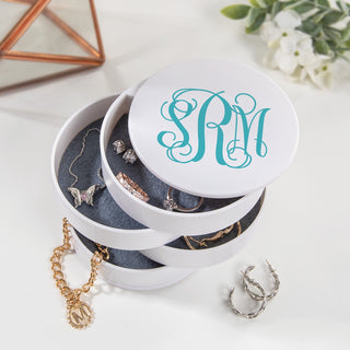 Script Monogram Personalized White Accessory Organizer