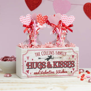 Valentines day storage box with family name 