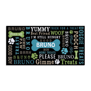 Blue & Green Bone Dog Personalized Ð 12x27 Inch Entry Mat Insert