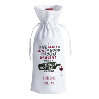 One Glass of Wine Personalized Wine Bag