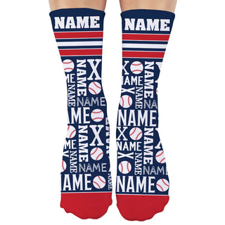 Baseball Fan Personalized Name Adult Crew Socks