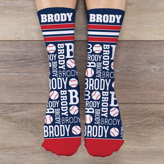 Baseball adult socks with name 