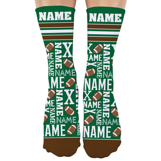 Football Fan Personalized Name Adult Crew Socks