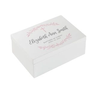 Pink Cross Personalized Prayer Box