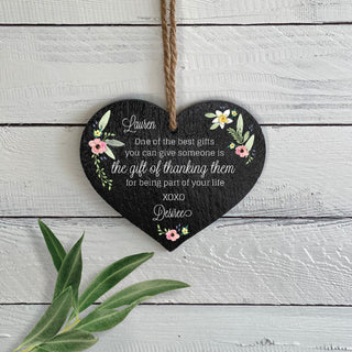 Thankful Friend Personalized Slate Hanging Heart