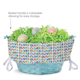 Colorful Name Pattern for Him Personalized Easter Basket with Liner