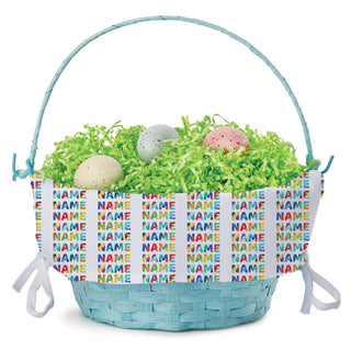 Colorful Name Pattern for Him Personalized Easter Basket with Liner