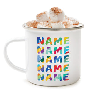 Colorful Name Pattern for Him Personalized Camp Mug - 11 oz.