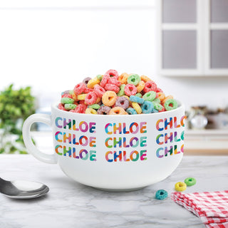 Colorful Name Pattern for Her Personalized Ice Cream Bowl