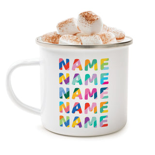 Colorful Name Pattern for Her Personalized Camp Mug - 11 oz.