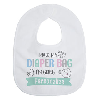 Pack My Diaper Personalized Baby Bib